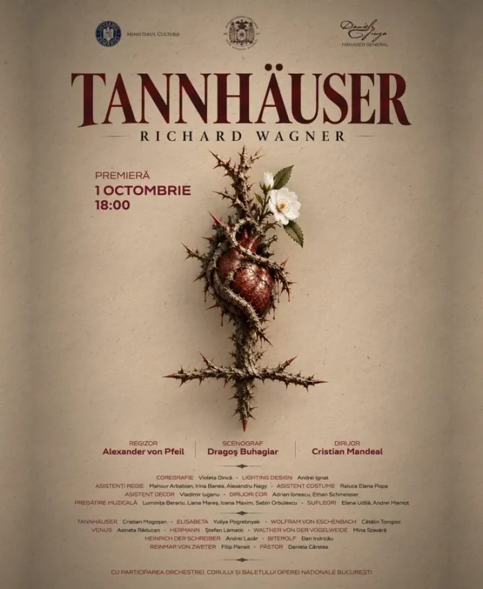 Cristian Mandeal conduce premiera „Tannhäuser”, la începutul stagiunii Operei Naționale București